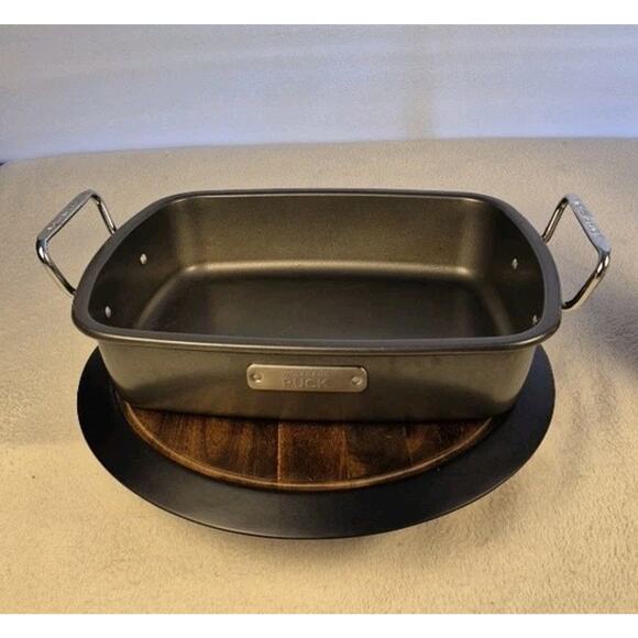 Wolfgang Puck 16" Turkey Roaster Roasting Grey Non-Stick Pan 16 x12 - Picture 1 of 10